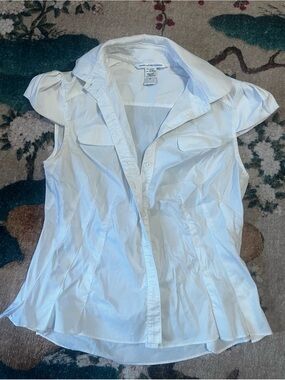 Diane von Furstenberg cap-Sleeve Button-Front Women's Top